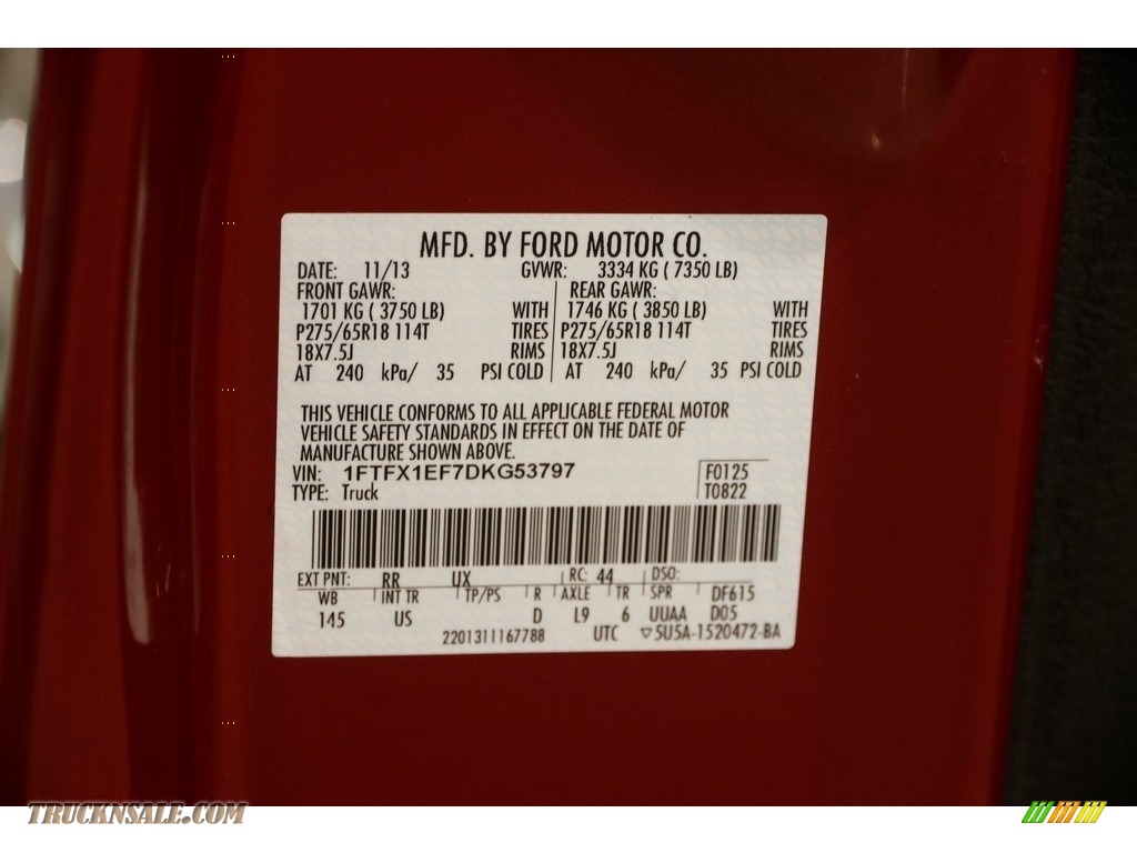 2013 F150 XLT SuperCab 4x4 - Ruby Red Metallic / Steel Gray photo #20