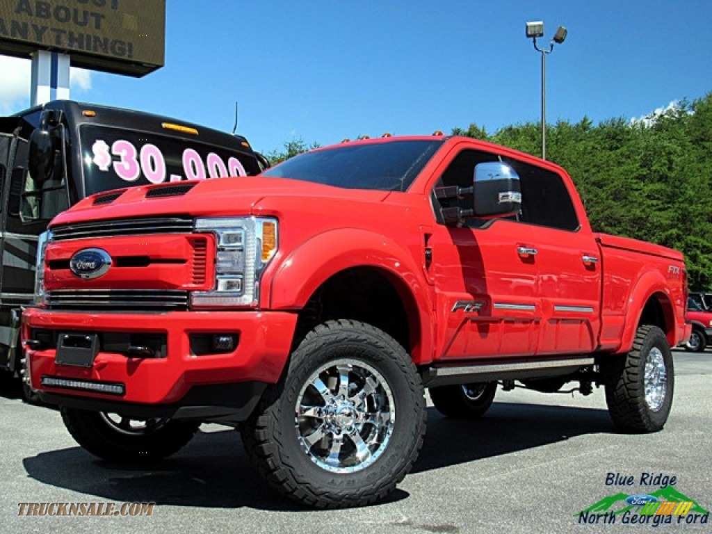 Race Red / Black Ford F250 Super Duty Tuscany FTX Crew Cab 4x4