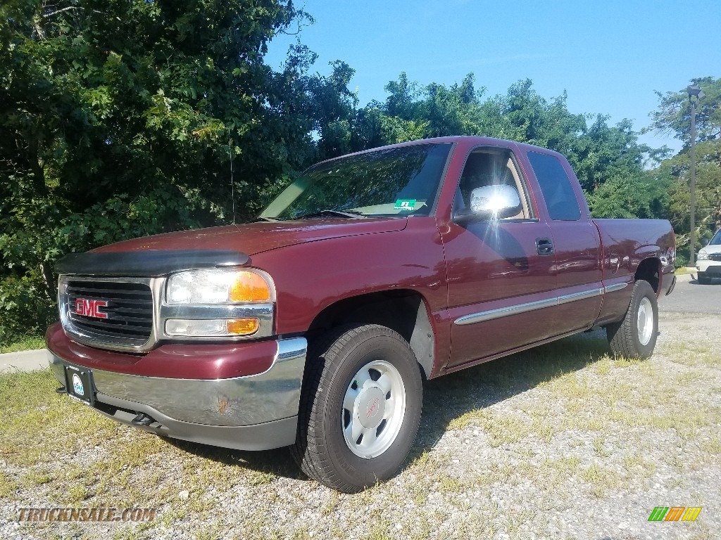 2001 Sierra 1500 SLE Extended Cab 4x4 - Dark Toreador Red Metallic / Graphite photo #1