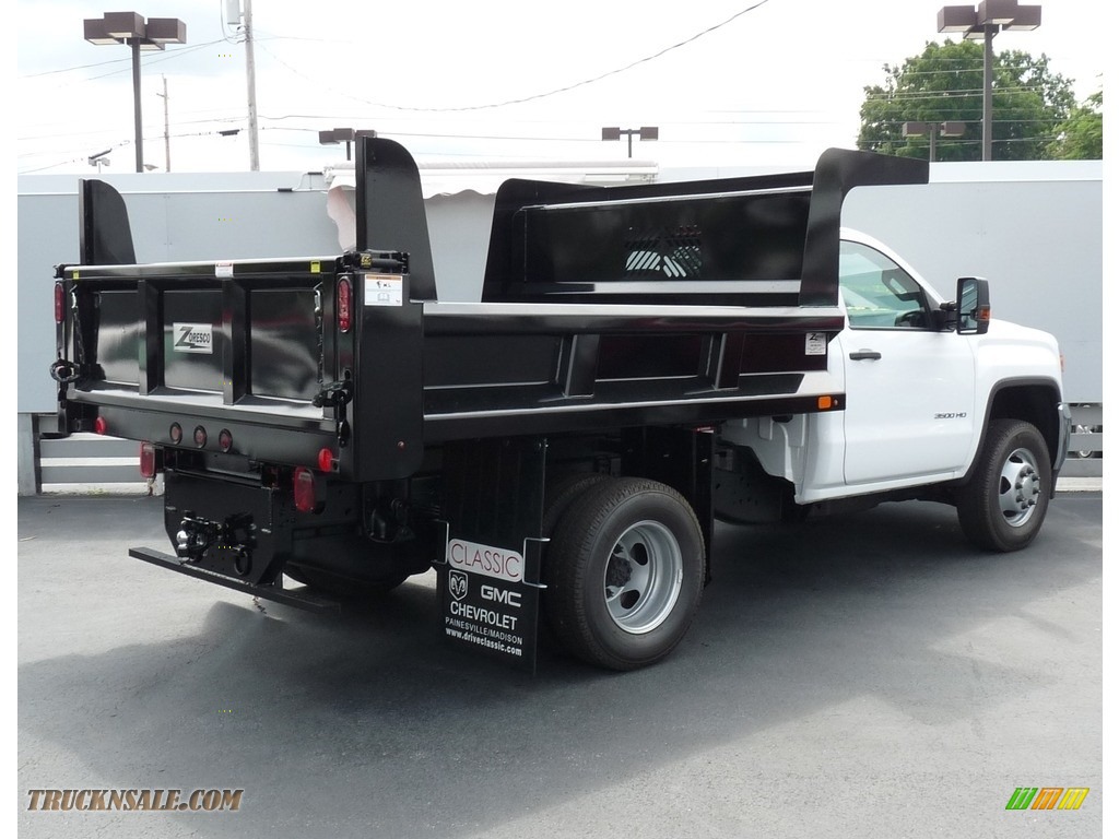 2019 Sierra 3500HD Regular Cab 4WD Dump Truck - Summit White / Dark Ash/Jet Black photo #2