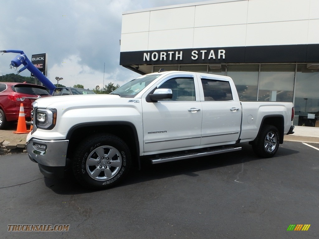 2016 Sierra 1500 SLT Crew Cab 4WD - White Frost Tricoat / Cocoa/Dune photo #1