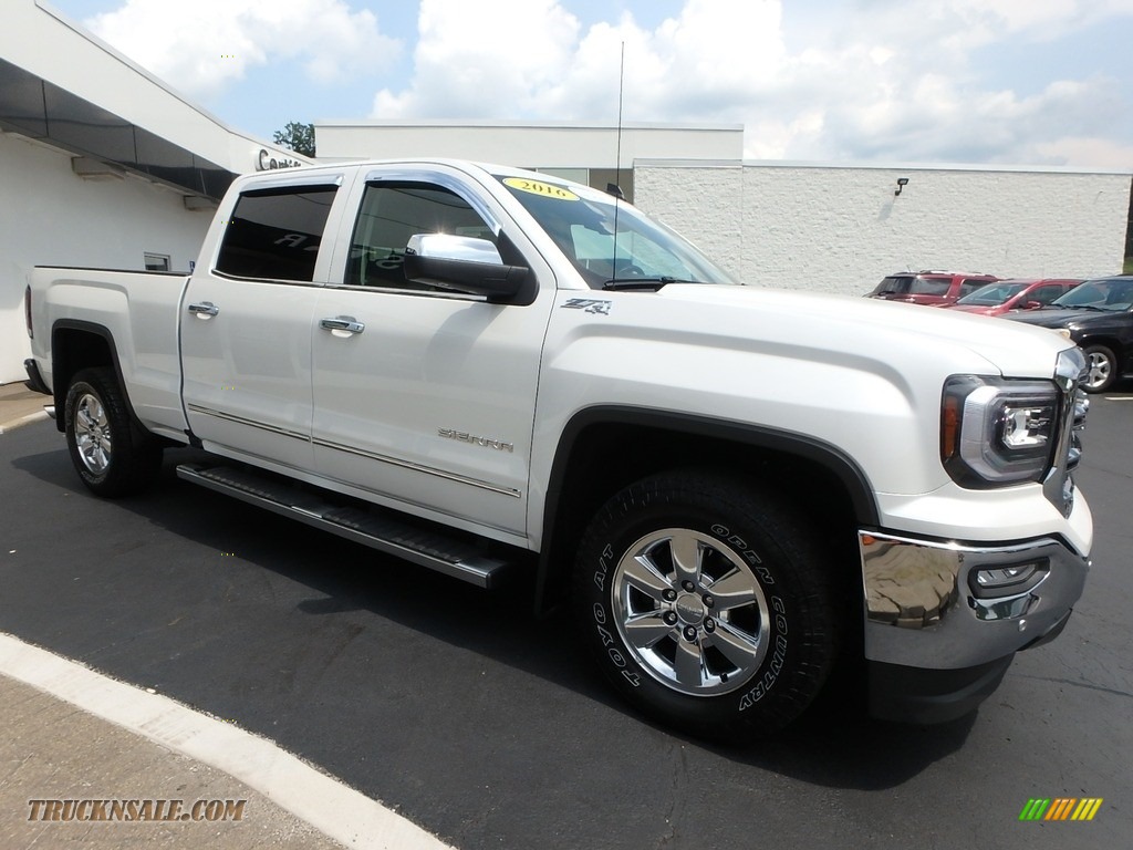 2016 Sierra 1500 SLT Crew Cab 4WD - White Frost Tricoat / Cocoa/Dune photo #4