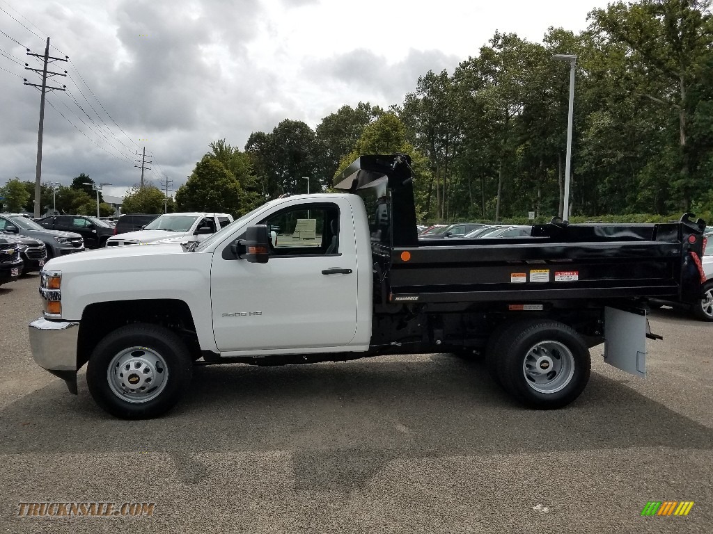 2019 Silverado 3500HD Work Truck Regular Cab 4x4 Dump Truck - Summit White / Dark Ash/Jet Black photo #3