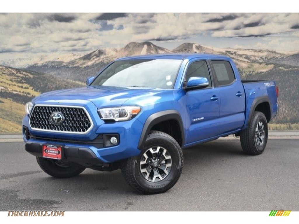 2018 Tacoma TRD Off Road Double Cab 4x4 - Blazing Blue Pearl / Cement Gray photo #5
