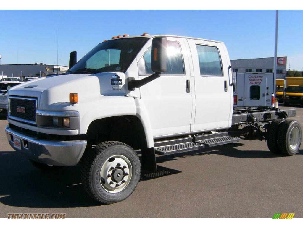 Gmc C Series Topkick C Crew Cab X Chassis In Summit White Photo Truck N