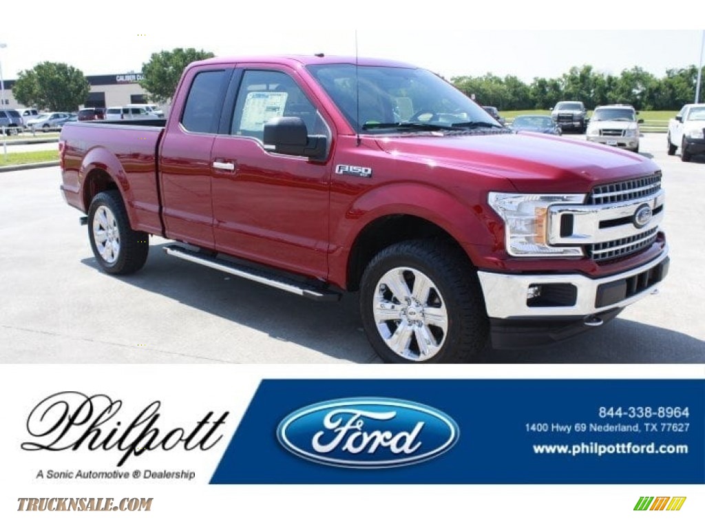 2018 F150 XLT SuperCab 4x4 - Ruby Red / Light Camel photo #1