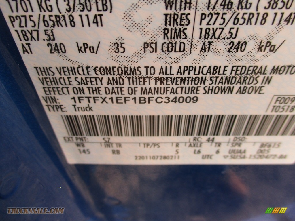 2011 F150 FX4 SuperCab 4x4 - Blue Flame Metallic / Black photo #39