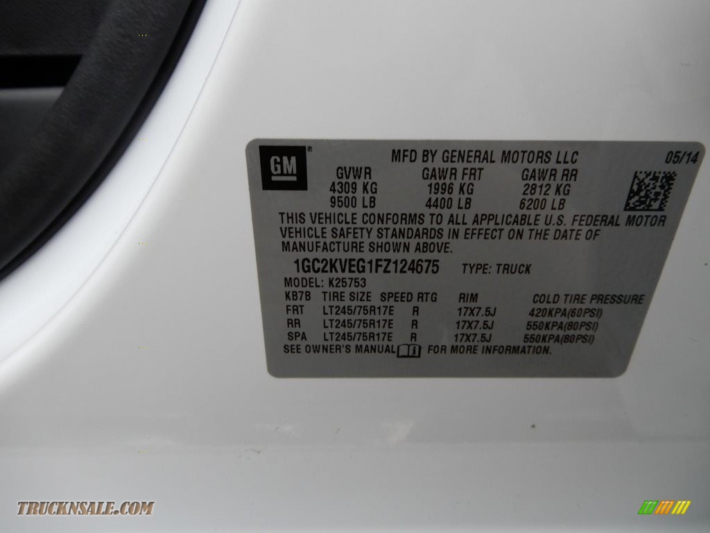 2015 Silverado 2500HD LT Double Cab 4x4 - Summit White / Jet Black photo #16