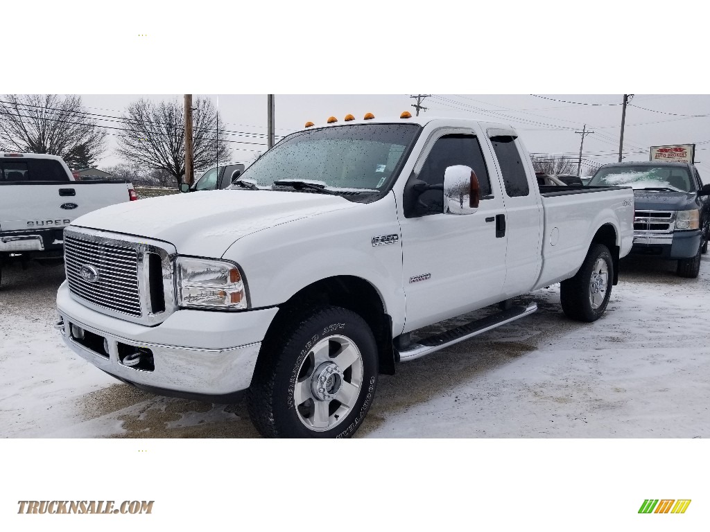 2007 F250 Super Duty Lariat SuperCab 4x4 - Oxford White Clearcoat / Black Leather photo #1