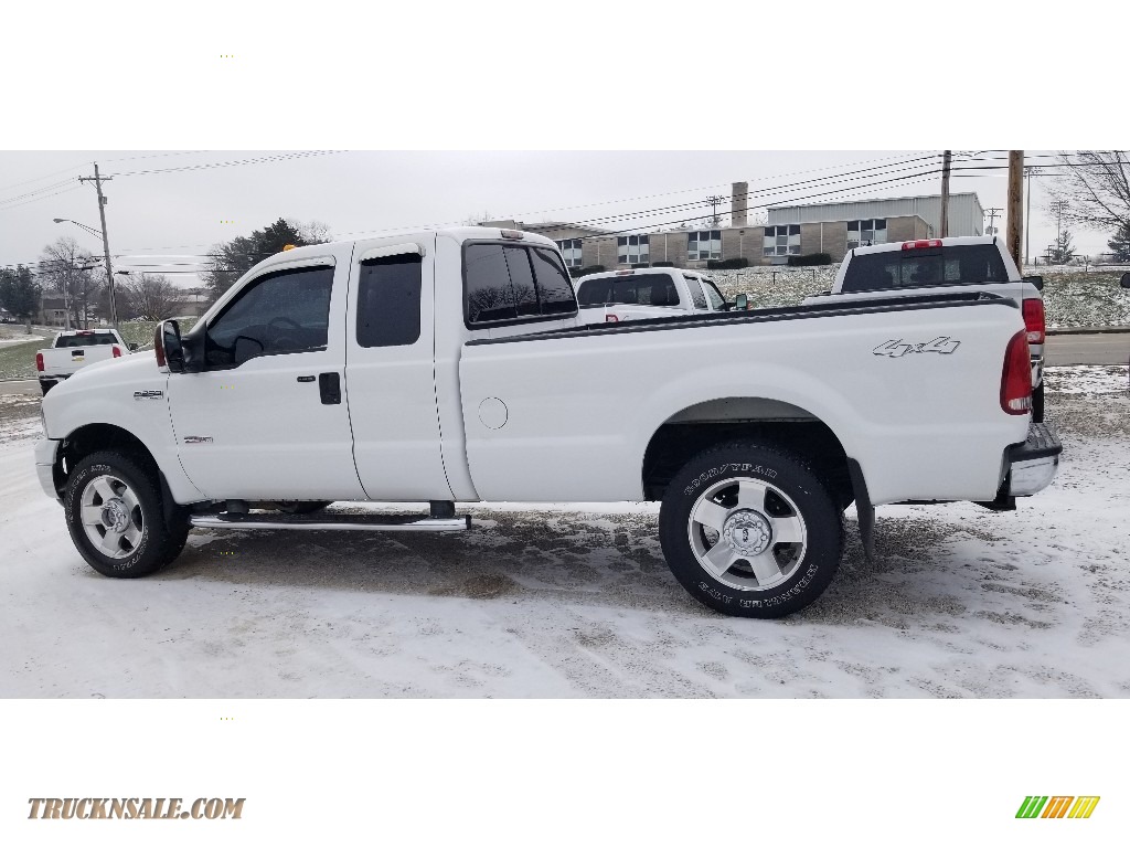 2007 F250 Super Duty Lariat SuperCab 4x4 - Oxford White Clearcoat / Black Leather photo #4