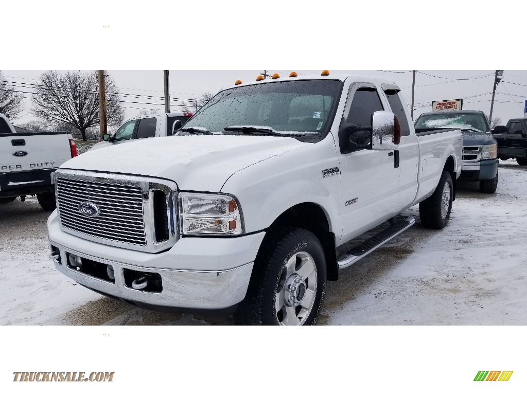 2007 F250 Super Duty Lariat SuperCab 4x4 - Oxford White Clearcoat / Black Leather photo #22