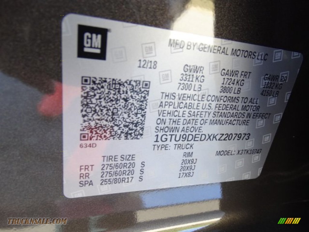 2019 Sierra 1500 SLT Crew Cab 4WD - Smokey Quartz Metallic / Jet Black photo #31