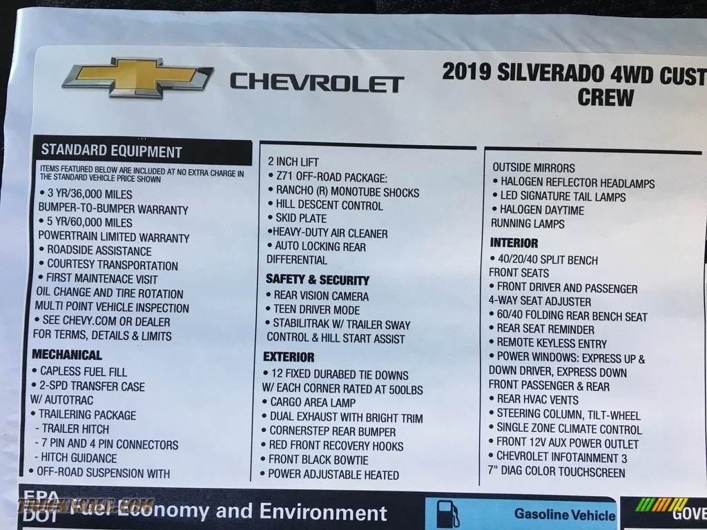2019 Silverado 1500 Custom Z71 Trail Boss Crew Cab 4WD - Northsky Blue Metallic / Jet Black photo #58