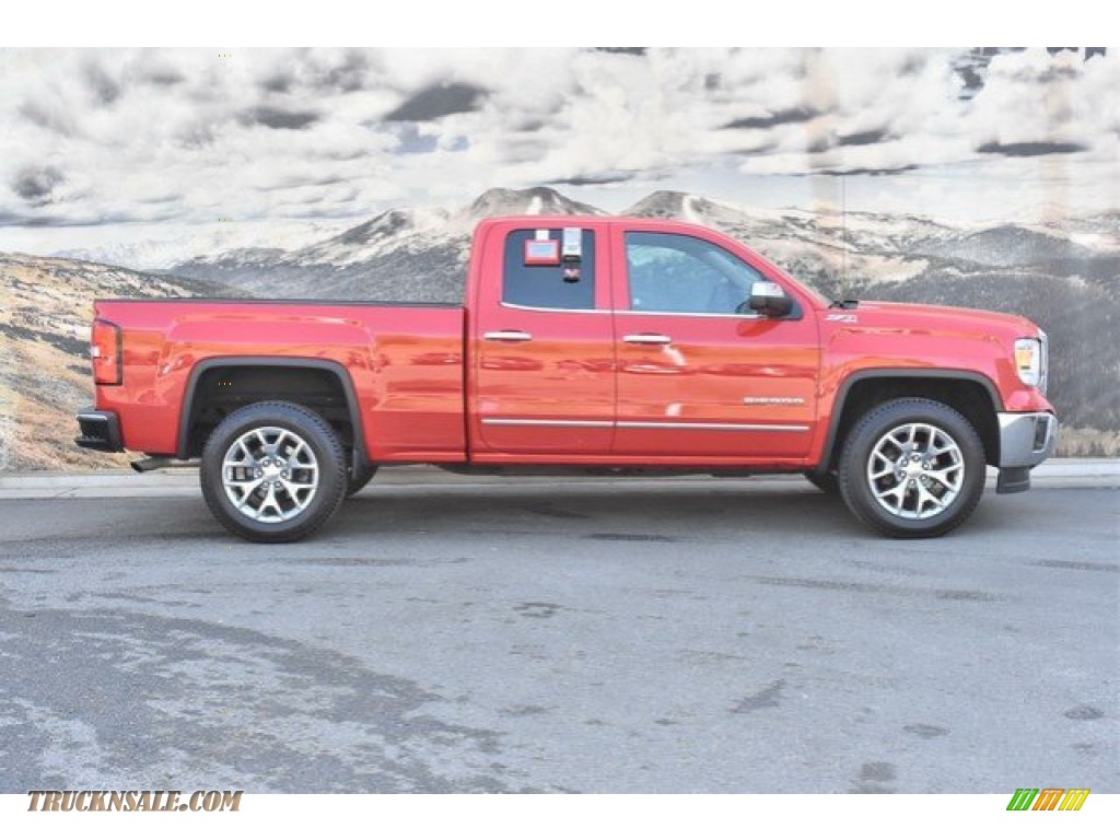 2014 Sierra 1500 SLT Double Cab 4x4 - Fire Red / Cocoa/Dune photo #2