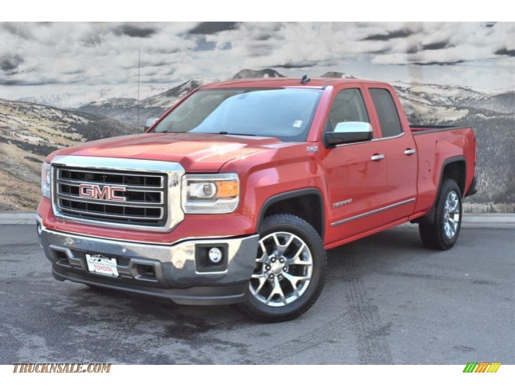 2014 Sierra 1500 SLT Double Cab 4x4 - Fire Red / Cocoa/Dune photo #5