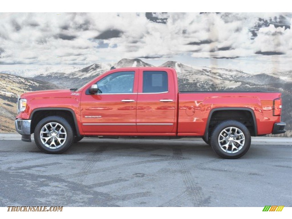 2014 Sierra 1500 SLT Double Cab 4x4 - Fire Red / Cocoa/Dune photo #6