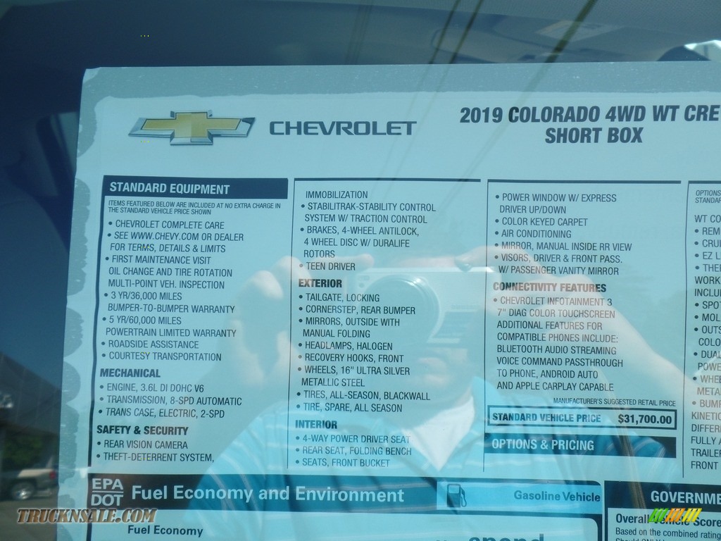 2019 Colorado WT Crew Cab 4x4 - Kinetic Blue Metallic / Jet Black/Dark Ash photo #39