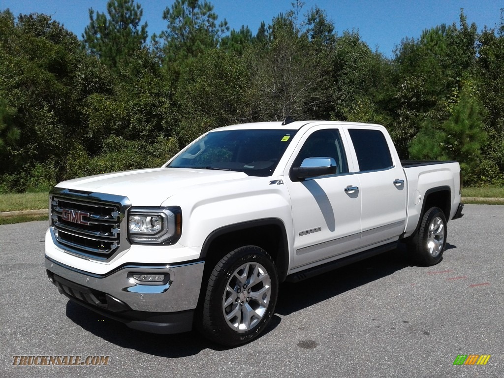 2018 Sierra 1500 SLT Crew Cab 4WD - White Frost Tricoat / Cocoa/­Dune photo #2