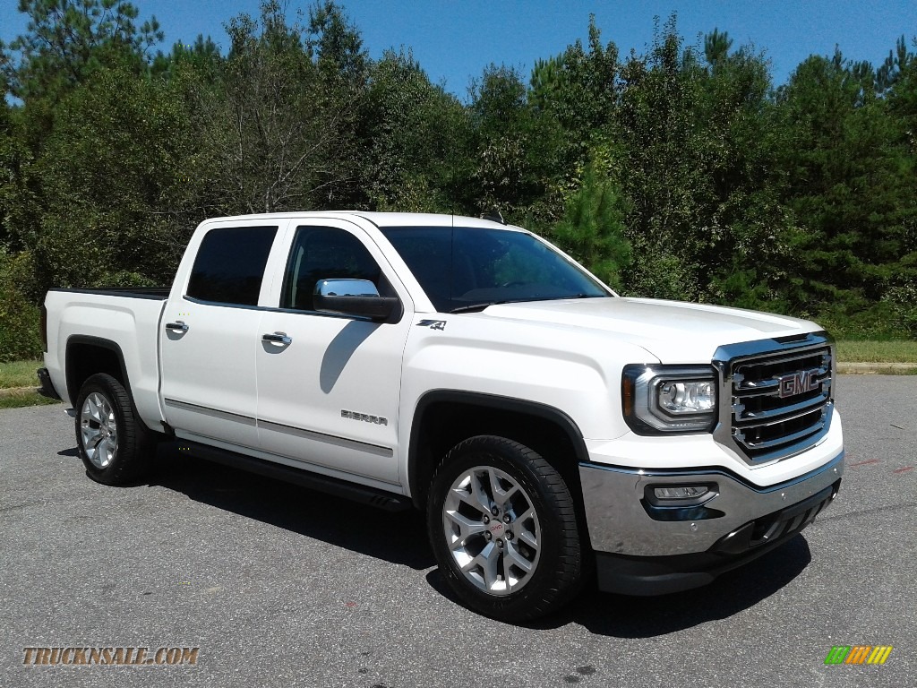 2018 Sierra 1500 SLT Crew Cab 4WD - White Frost Tricoat / Cocoa/­Dune photo #4