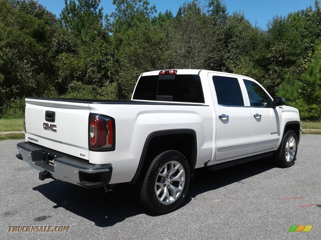 2018 Sierra 1500 SLT Crew Cab 4WD - White Frost Tricoat / Cocoa/­Dune photo #6