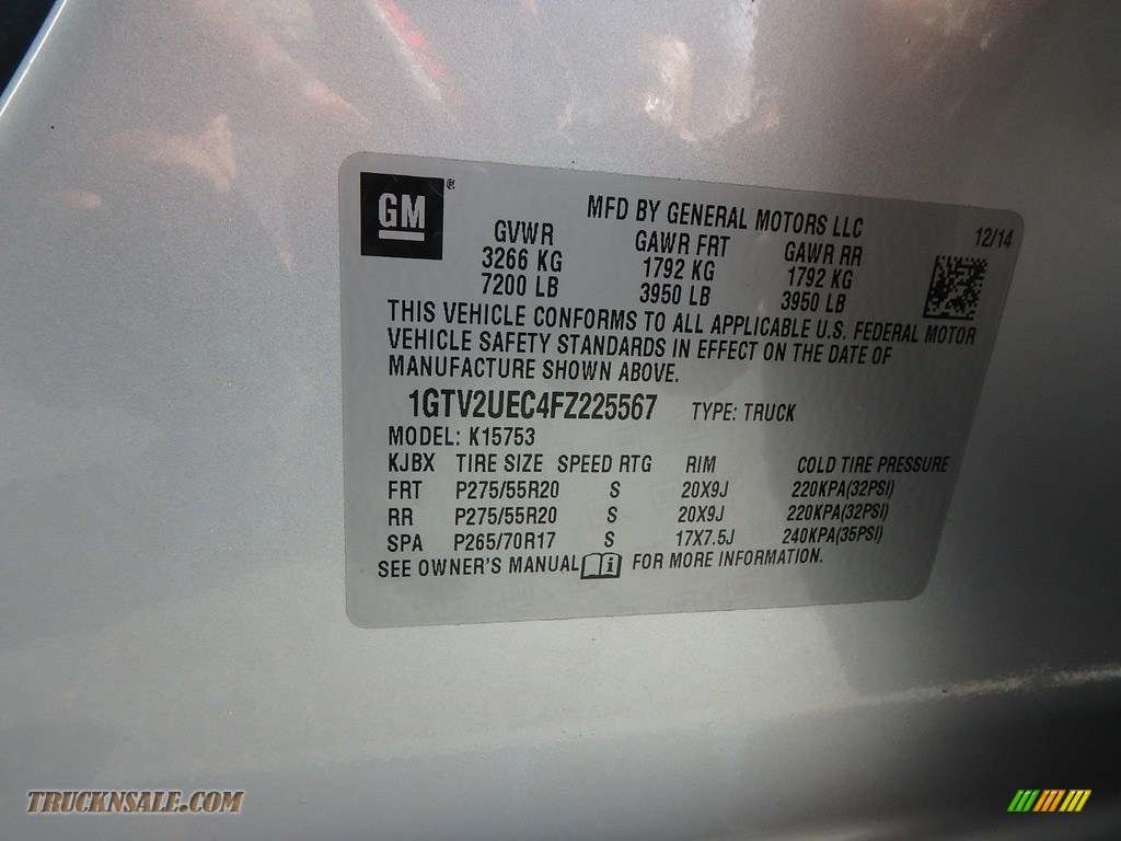 2015 Sierra 1500 SLE Double Cab 4x4 - Quicksilver Metallic / Jet Black photo #18