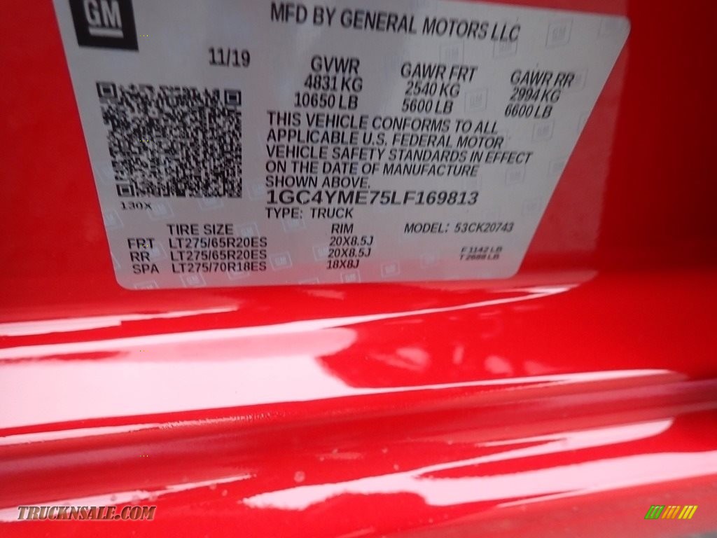 2020 Silverado 2500HD Custom Crew Cab 4x4 - Red Hot / Jet Black photo #16