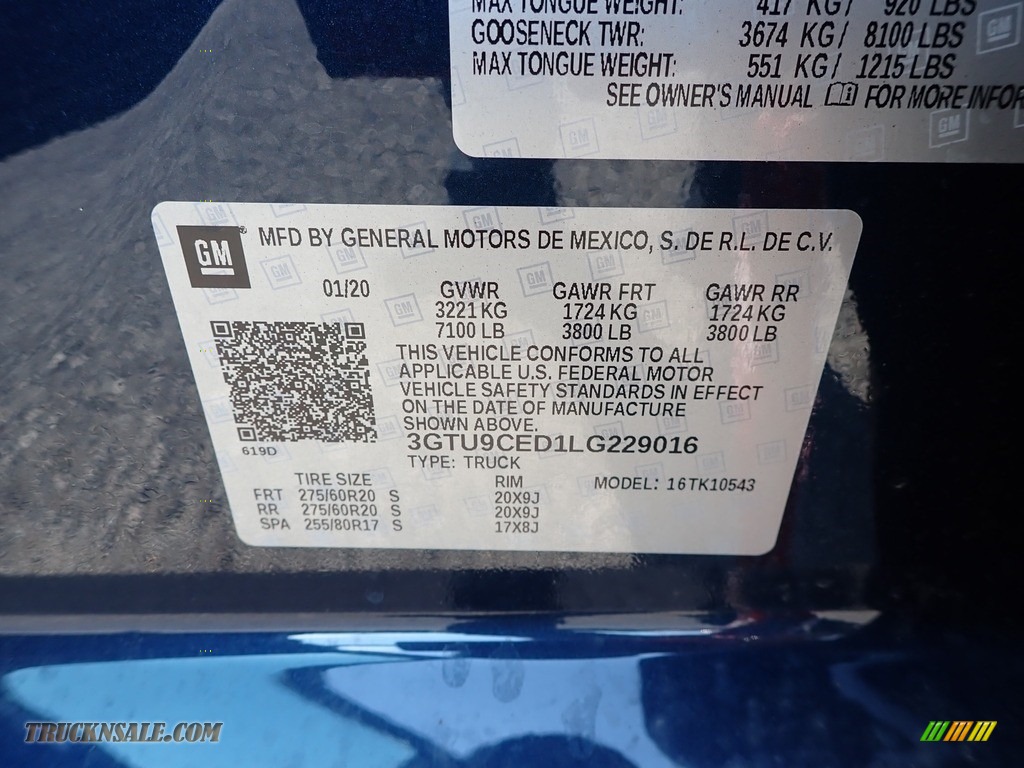 2020 Sierra 1500 Elevation Crew Cab 4WD - Pacific Blue Metallic / Jet Black photo #10