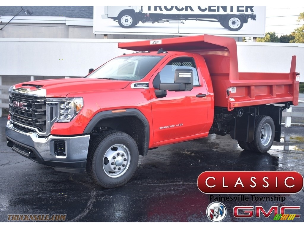 2020 Sierra 3500HD Crew Cab 4WD Chassis Dump Truck - Cardinal Red / Jet Black photo #1