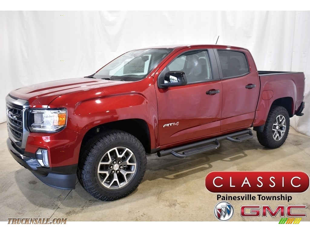 Cayenne Red Tintcoat / Jet Black GMC Canyon AT4 Crew Cab 4WD