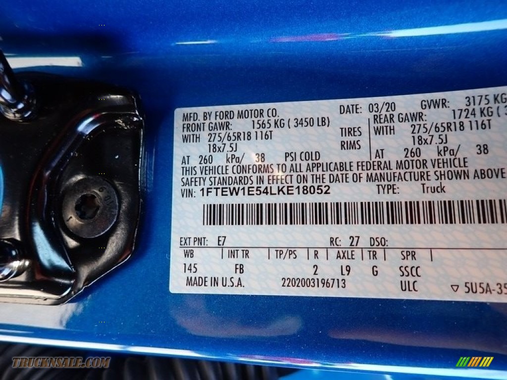 2020 F150 XLT SuperCrew 4x4 - Velocity Blue / Black photo #14