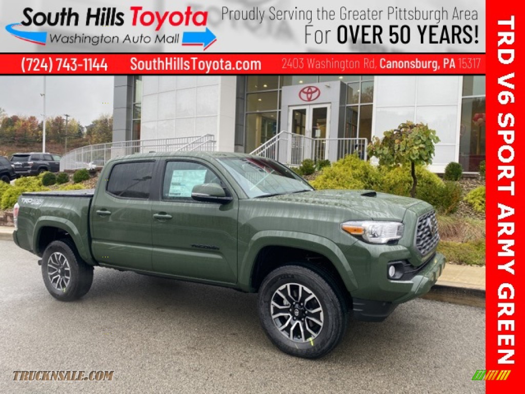 2021 Tacoma TRD Sport Double Cab 4x4 - Army Green / TRD Cement/Black photo #1