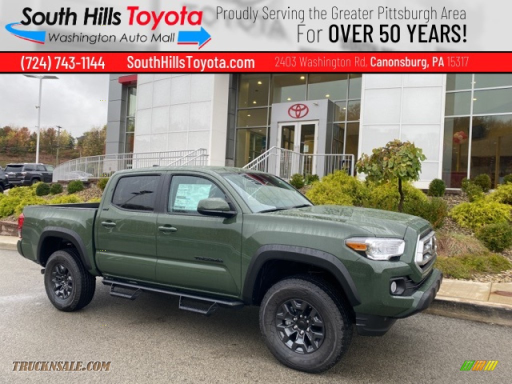 2021 Tacoma SR5 Double Cab 4x4 - Army Green / TRD Cement/Black photo #1