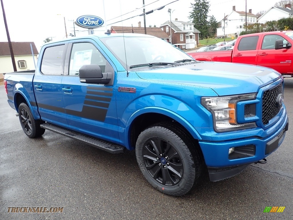 2020 F150 XLT SuperCrew 4x4 - Velocity Blue / Sport Special Edition Black/Red photo #7
