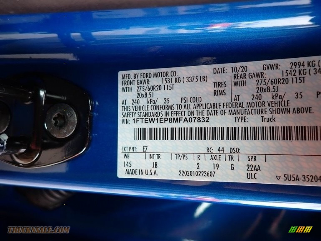 2021 F150 STX SuperCrew 4x4 - Velocity Blue / Black photo #14