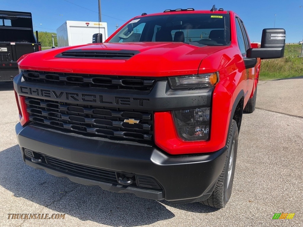 2021 Silverado 3500HD Work Truck Extended Cab 4x4 Chassis - Red Hot / Jet Black photo #1