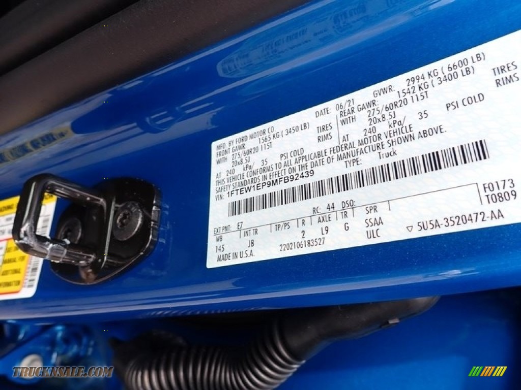 2021 F150 STX SuperCrew 4x4 - Velocity Blue / Black photo #16