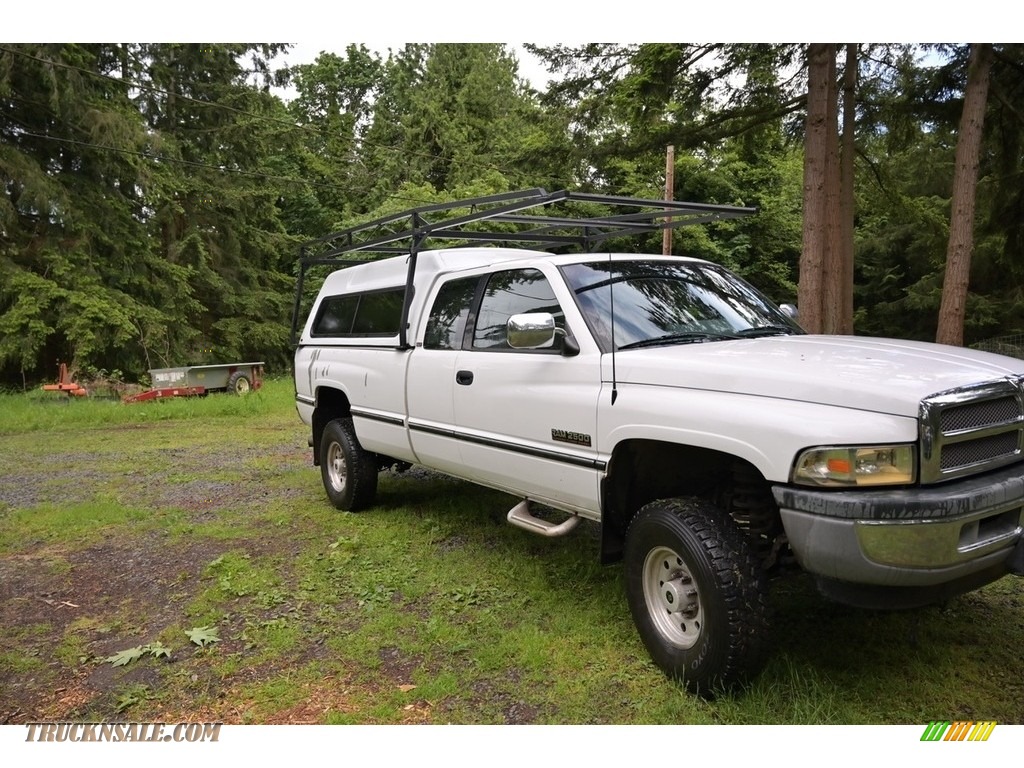 1996 Ram 2500 ST Extended Cab 4x4 - Stone White / Blue photo #11