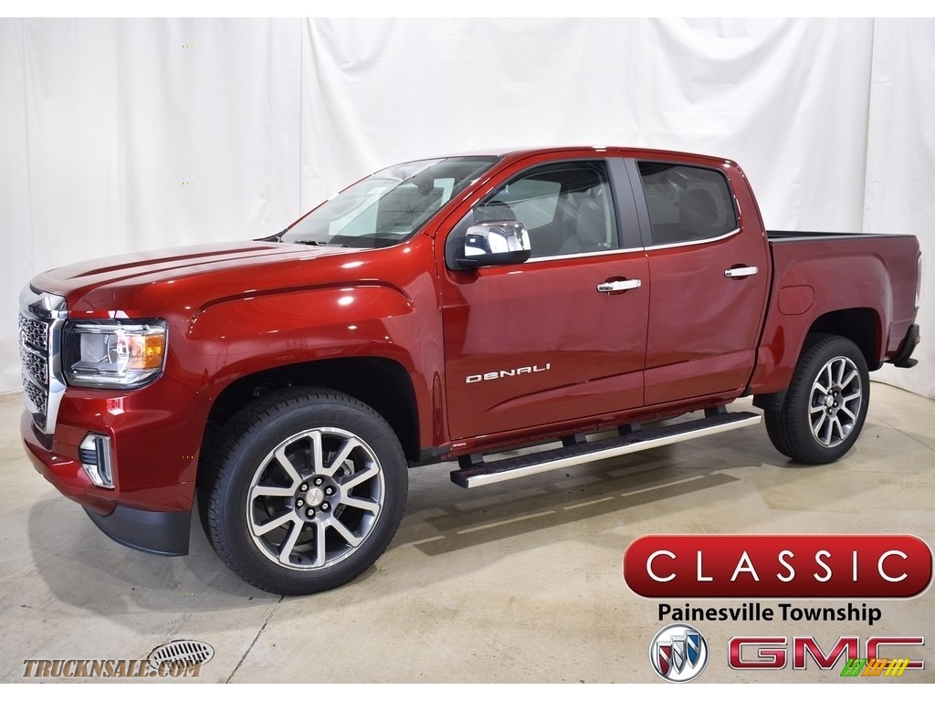 Cayenne Red Tintcoat / Cocoa/­Dark Atmosphere GMC Canyon Denali Crew Cab 4WD