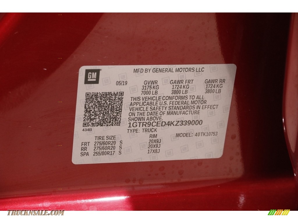 2019 Sierra 1500 Elevation Double Cab 4WD - Red Quartz Tintcoat / Jet Black photo #22