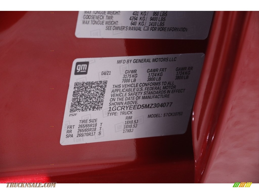 2021 Silverado 1500 RST Double Cab 4x4 - Cherry Red Tintcoat / Jet Black photo #22
