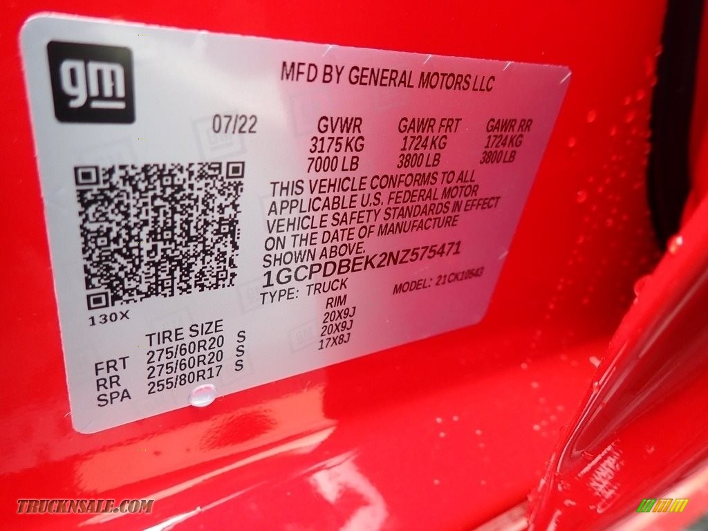 2022 Silverado 1500 Custom Crew Cab 4x4 - Red Hot / Jet Black photo #15
