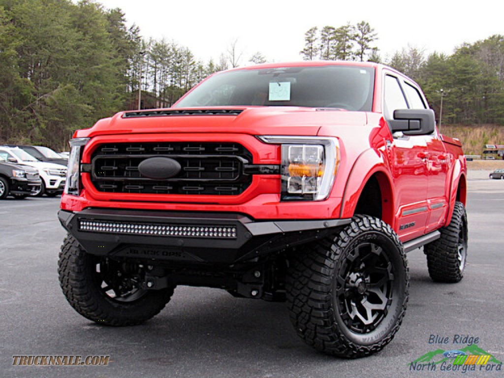 Race Red / Black Ford F150 Tuscany Black Ops Lariat SuperCrew 4x4