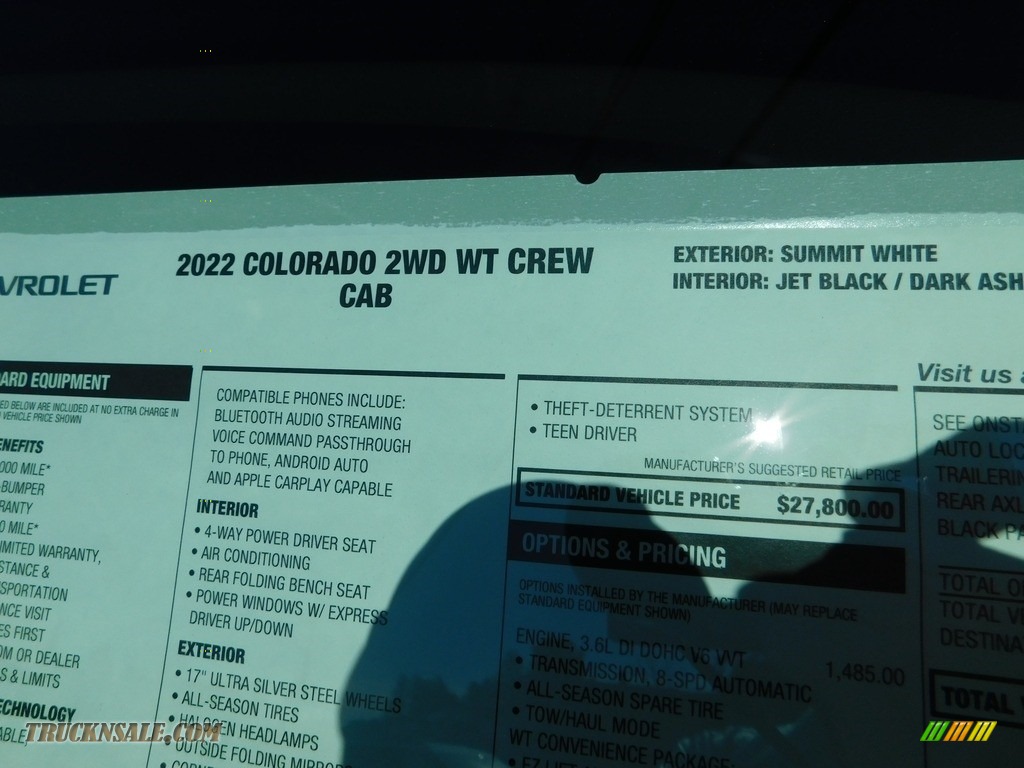 2022 Colorado WT Crew Cab 4x4 - Summit White / Jet Black/­Dark Ash photo #45