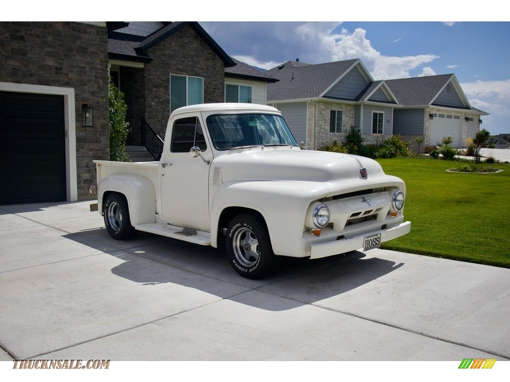 1954 F100 Pickup Truck - White / Brown photo #13