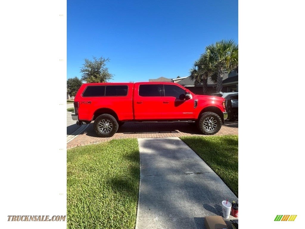 Race Red / Camel Ford F250 Super Duty Lariat Crew Cab 4x4