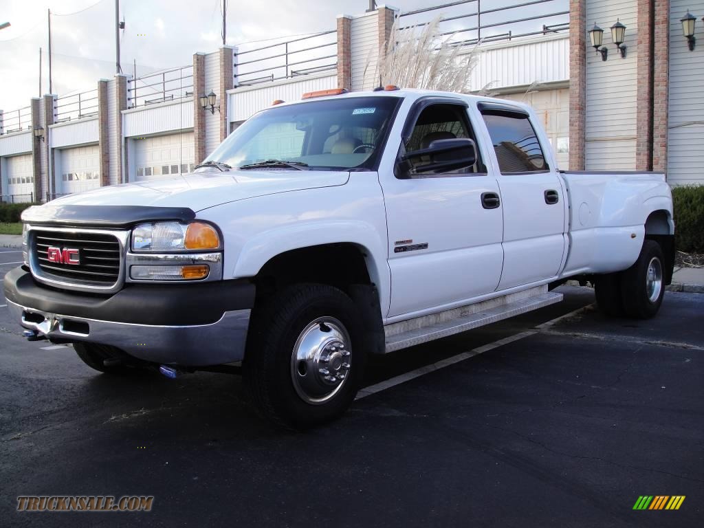 2002 GMC Sierra 3500 SLT Crew Cab 4x4 Dually in Summit White 229666