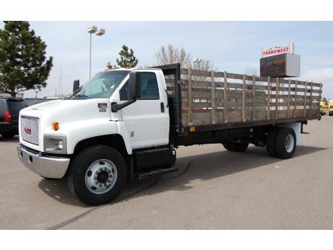 White 2006 GMC C Series TopKick C7500 Regular Cab Chassis Stake Truck