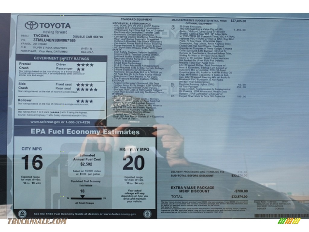 2011 Tacoma V6 TRD Double Cab 4x4 - Silver Streak Mica / Graphite Gray photo #9