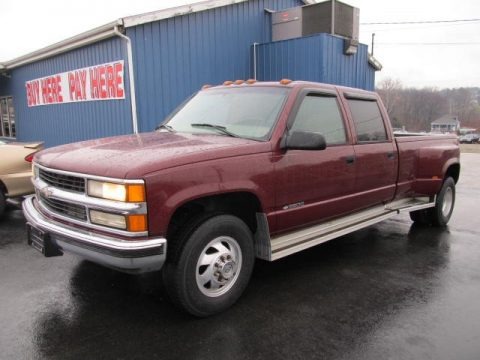 Dark Carmine Red Metallic 1997 Chevrolet C/K 3500 K3500 Crew Cab Dually