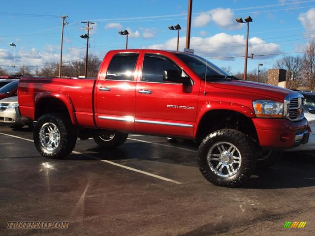 2006 Dodge Ram 2500 Laramie Quad Cab 4x4 In Inferno Red Crystal Pearl Photo 2 187305 Truck